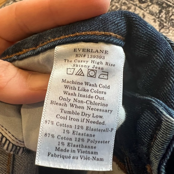 Everlane the curvy authentic stretch high rise skinny jeans, EUC, 26 crop - Picture 6 of 8